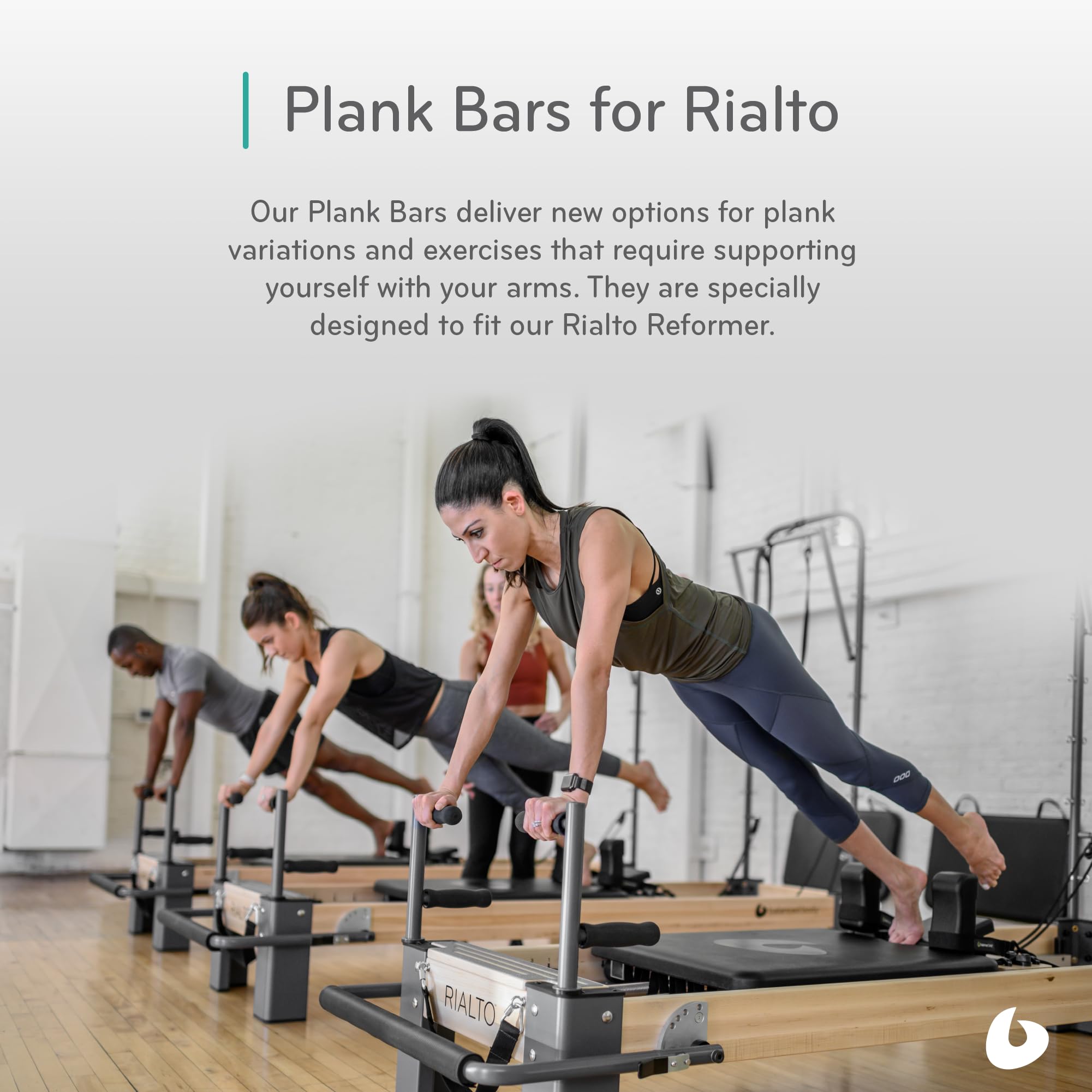 Balanced Body Rialto Plank Bars for Pilates Reformer - Home & Studio Workout Equipment for Core Strength & Stability Training | Perfect for Pilates Classes, Home Gym, and Professional Studios