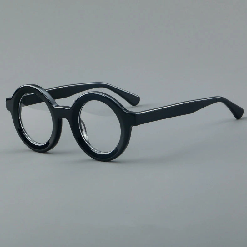 CCspace Unisex Full Rim Round Acetate Eyeglasses 57151 - Stylish & Lightweight Frame for Men & Women - Perfect for Reading, Working & Daily Fashion Accessory