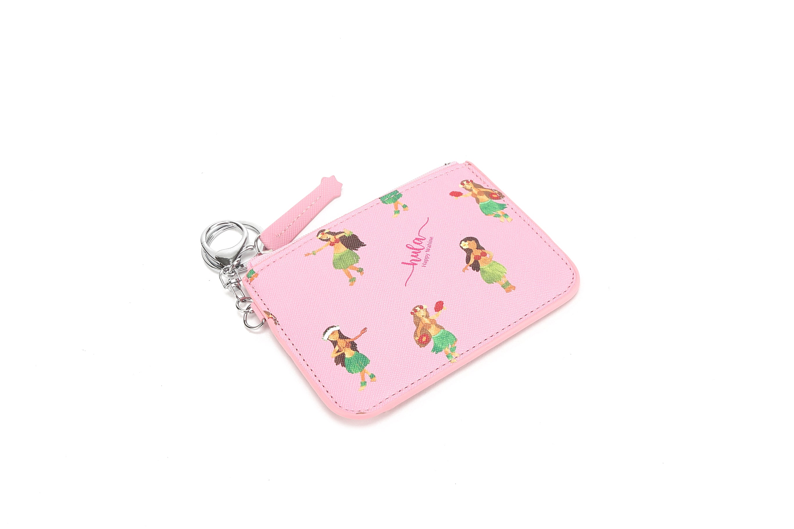 Hawaiian Hula Girl Pink Card Holder - Slim Wallet for Credit Cards & ID - Perfect for Beach, Travel, and Everyday Use