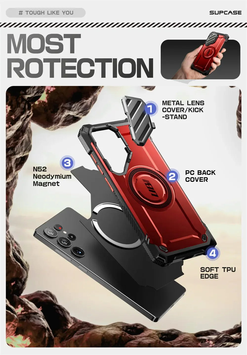 Samsung Galaxy S25 Ultra SUPCASE UB Mag XT Heavy Duty Rugged Case with Kickstand - Shockproof Protection for Outdoor, Work & Daily Use