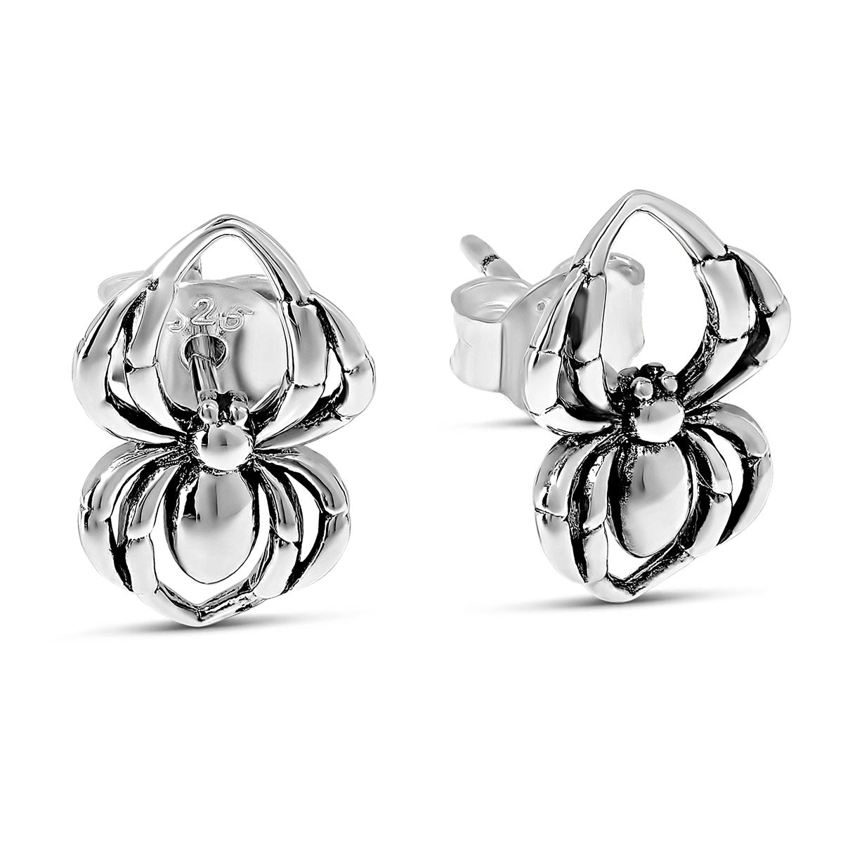 Black Widow Stud Earrings for Women - Punk Gothic Spiked Ear Studs for Cartilage, Helix, Tragus Piercing - Perfect for Parties, Concerts & Alternative Fashion