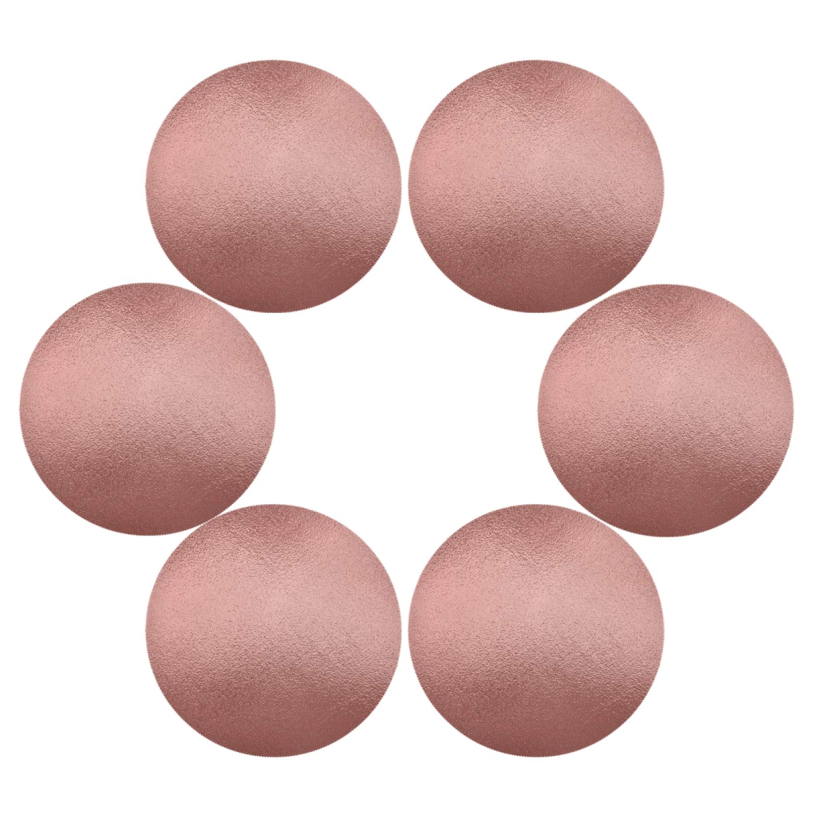 ALAZA Rose Gold Round Placemats Set of 4 - Elegant Dining Table Mats for Home Kitchen Decor, Holiday Dinner Party & Everyday Use