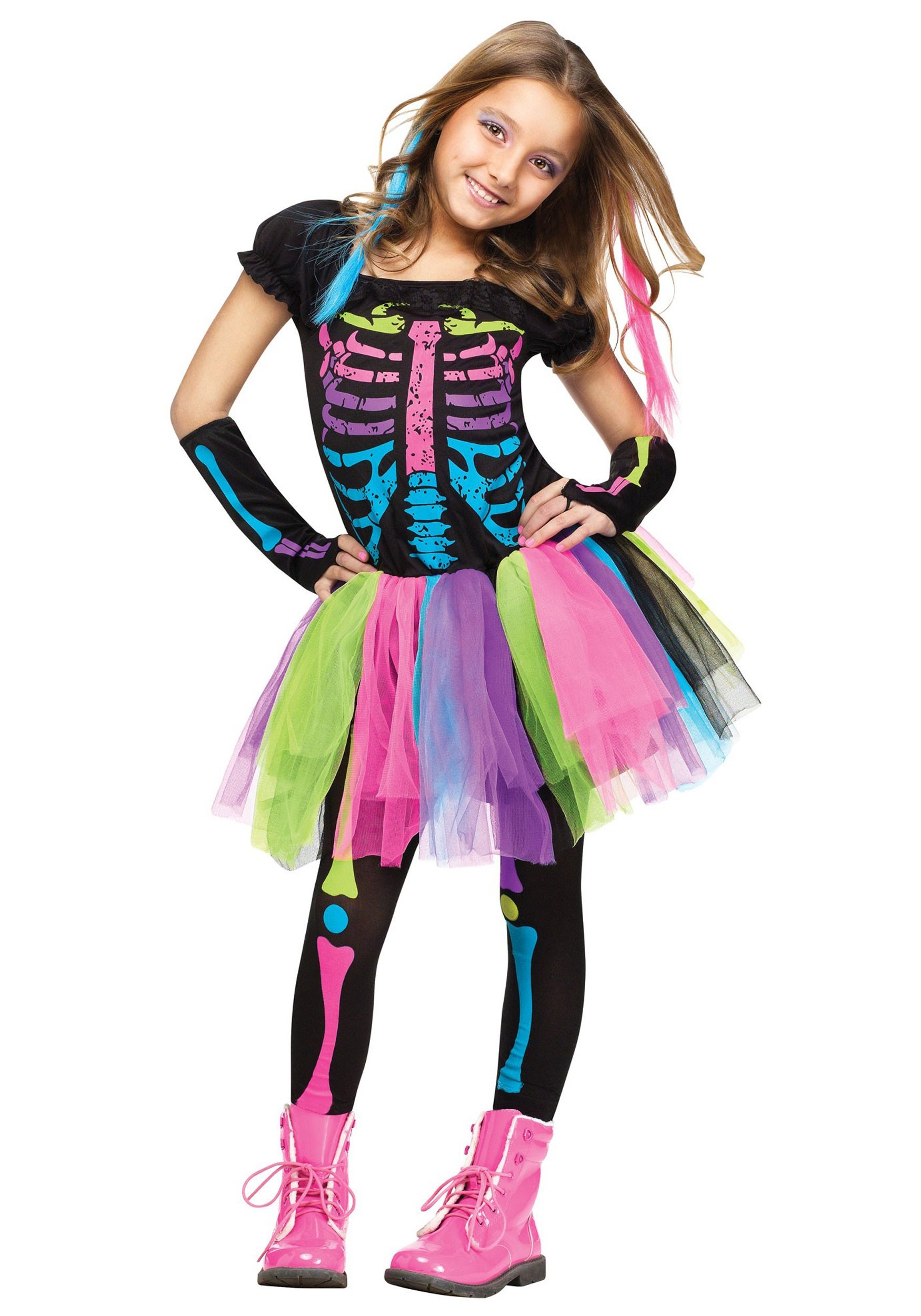 Funky Punky Bones Costume for Girls - Halloween Dress Up, Cosplay & Themed Parties | Fun World Official