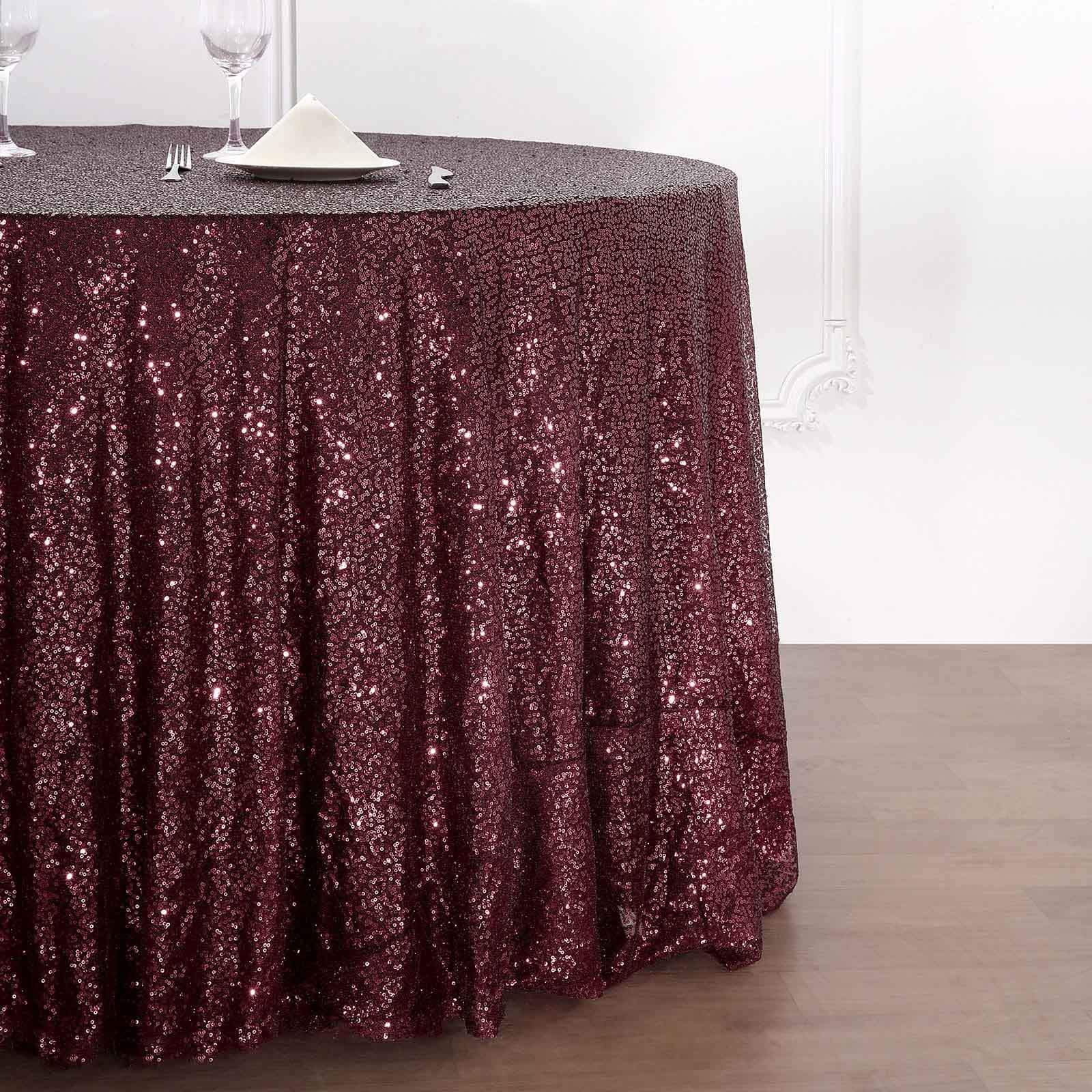 108 Sequin Round Tablecloth for Wedding, Party, Banquet - Elegant Sparkling Decor for Special Events