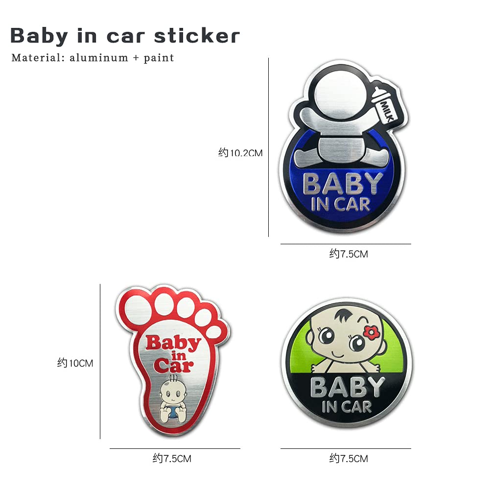 Waterproof Baby in Car Warning Sticker - Self-Adhesive Decal for Windshield, Window & Bumper - Pink Baby Board Sign for Safety - Perfect for Cars, Strollers & Nursery Rooms