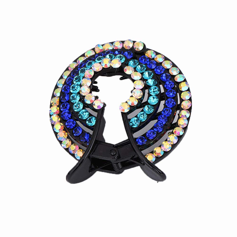 Elegant Rhinestone Hair Claw Clips & Ponytail Holders - 4Pcs Set for Women | Hair Bows, Pins, Bun Makers & Wraps | Perfect for Parties, Weddings & Everyday Styling