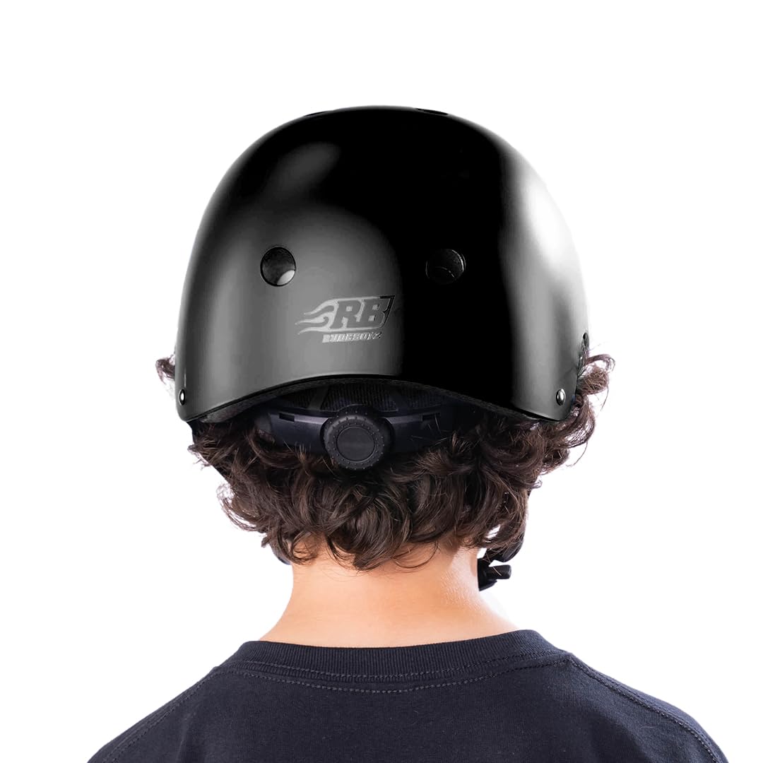 Rude Boyz Kids Skateboard & Bike Helmet Protective Gear Set - Youth Knee Pads, Elbow Pads & Wrist Guards for Boys & Girls - Perfect for Skateboarding, Cycling & Scooter Riding Safety