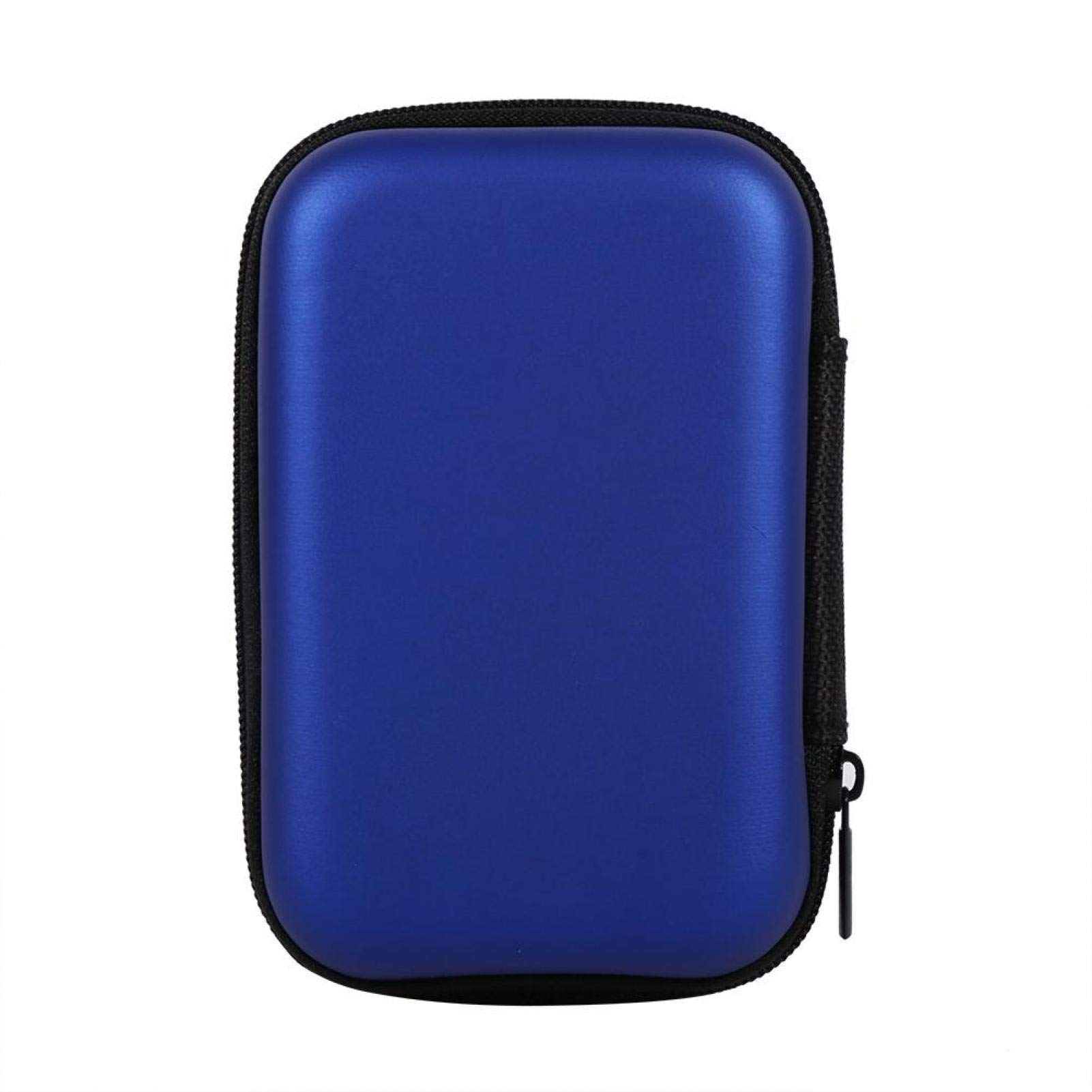 Omabeta 5 Colors Mini Storage Bag - Portable Zipper Organizer Case for Earphones, USB Drives, Data Cables & Electronic Accessories - Perfect for Travel, Office & Daily Use (Dark Blue)