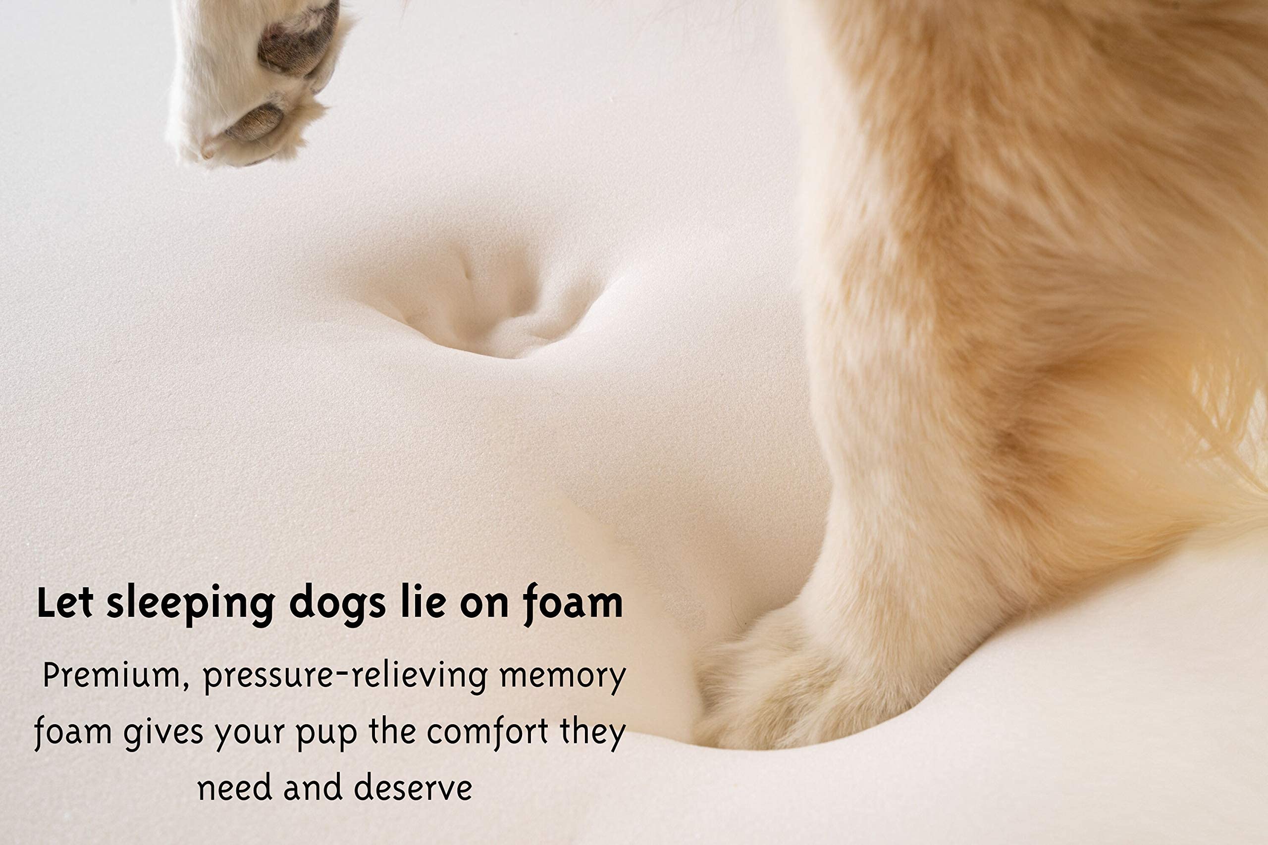 Orthopedic Dog Bed for Large Dogs - Memory Foam Support with Soft Faux Fur Cover - Waterproof & Machine Washable Pet Bed for Joint Pain Relief - Extra Large White Couch Bed - Perfect for Living Room, Bedroom & Pet-Friendly Spaces