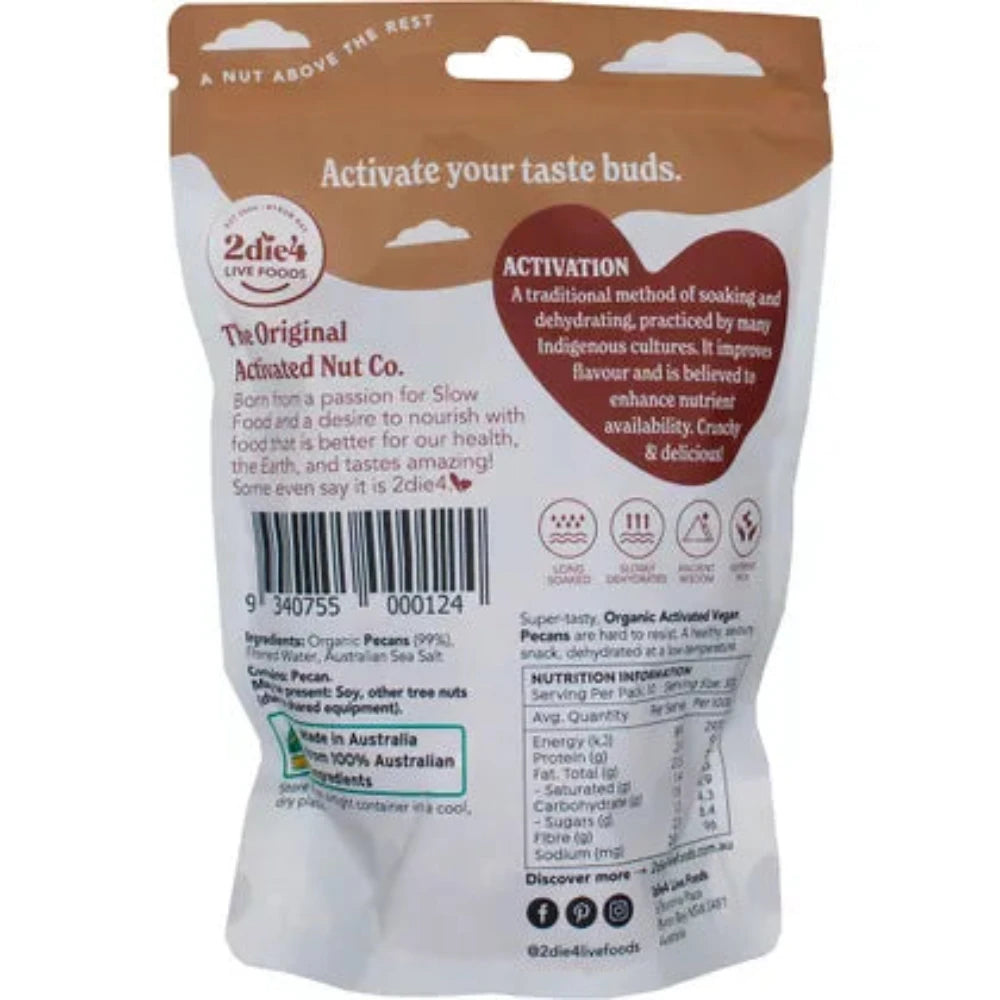 Organic Activated Pecans 300g | Raw, Vegan, Gluten-Free | Perfect for Snacking, Baking & Healthy Recipes