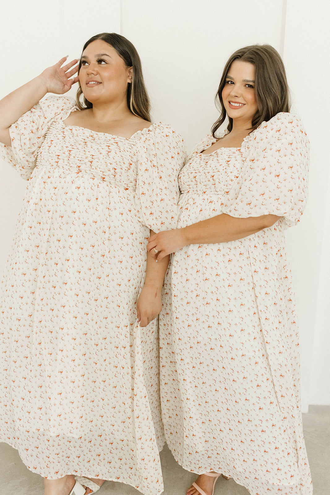 Melody Maxi Dress with Pleats & Bow Detail - Ivory Floral Print Maternity Dress | Bump Friendly & Inclusive Sizing (S-3XL) | Perfect for Weddings, Baby Showers & Summer Events