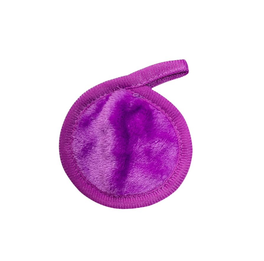 Organic Reusable Makeup Remover Pads 6-Pack - Eco-Friendly Washable Microfiber Cloths for All Skin Types | Gentle Makeup Eraser & Face Cleansing Pads | Perfect for Travel, Daily Skincare & Sustainable Beauty Routine (Violet, A18)