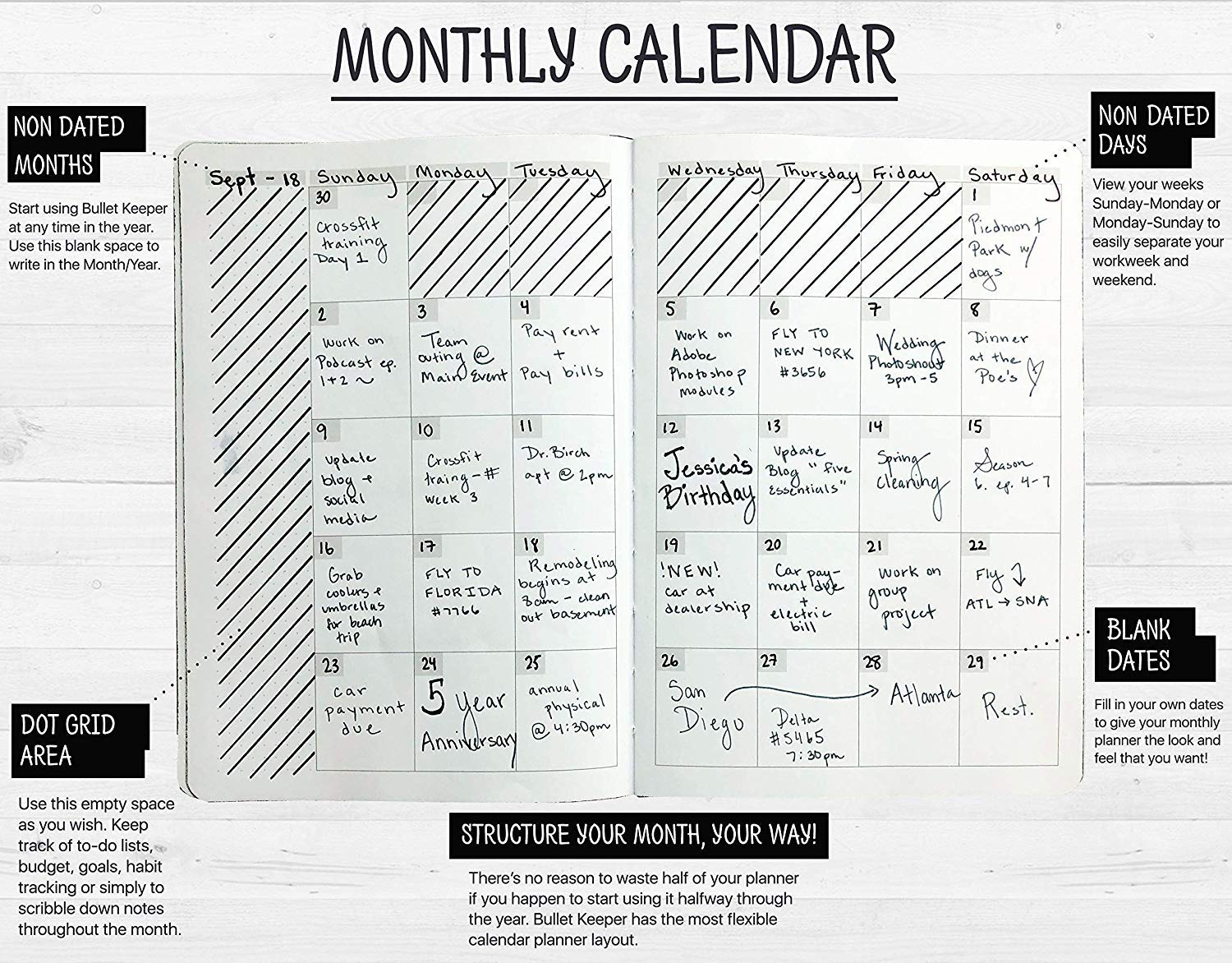2025-2026 Undated Weekly & Monthly Planner - A5 (5.8