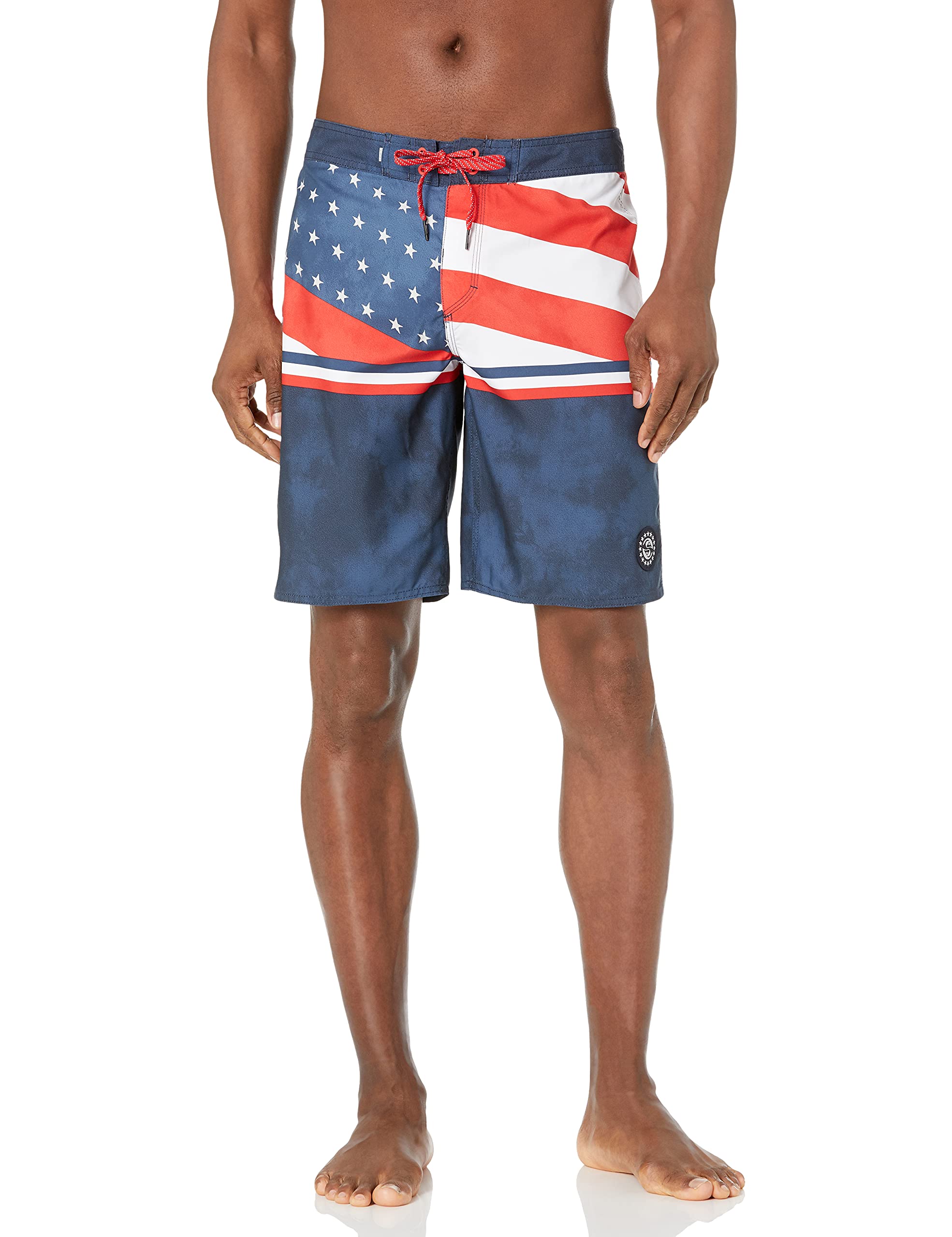 Quiksilver Men's 4th of July American Flag Swim Trunks - Quick-Dry Board Shorts for Beach, Pool & Summer Vacations