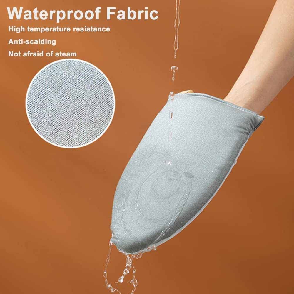 Mini Ironing Board & Heat Resistant Ironing Gloves Set - Portable Handheld Steamer Pad with Finger Loop for Collars, Pockets, Ties | Perfect for Travel, Home & Office Use (A+B)