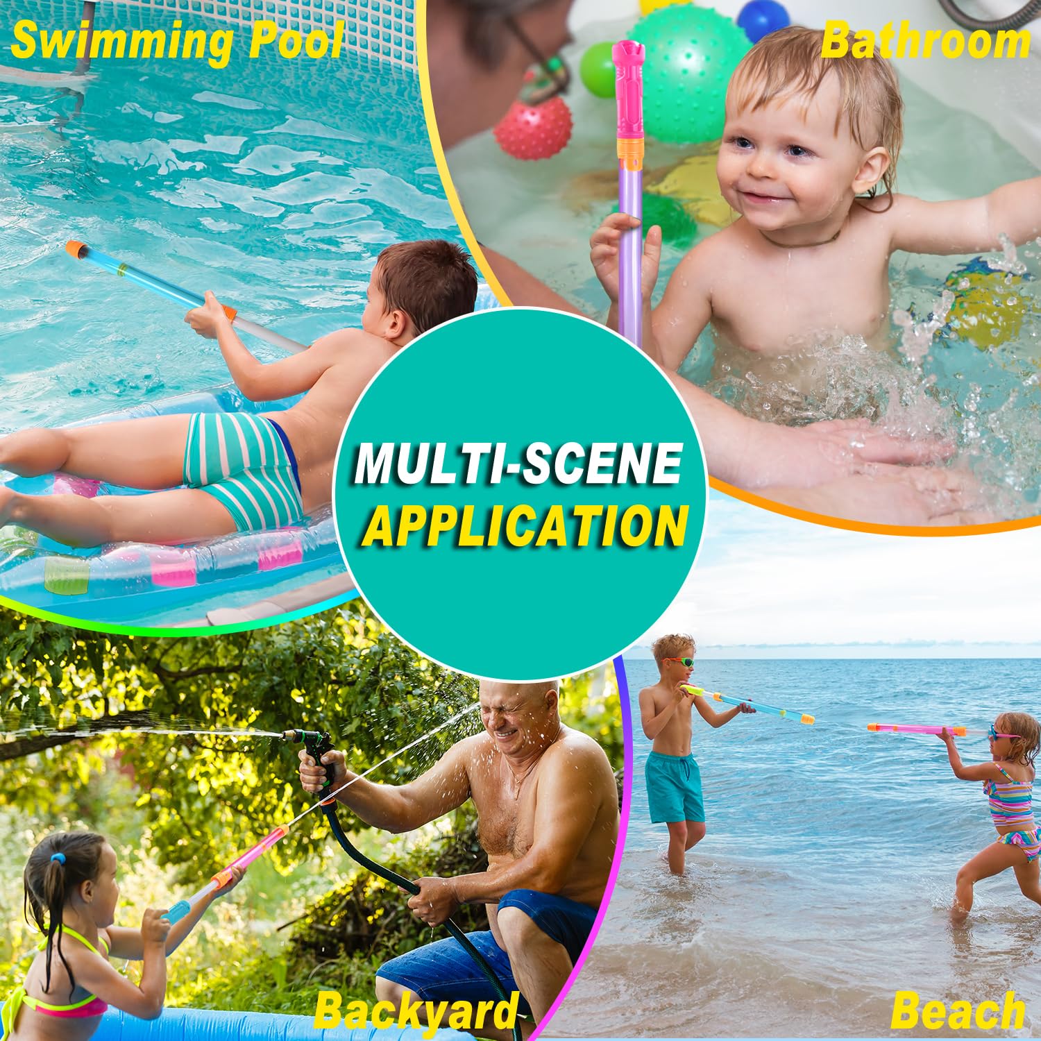 Water Soaker Blaster - 16 Pack Bulk Pool Water Guns for Kids with 35 ft Range, Summer Outdoor Water Squirter Shooters for Pool Parties, Beach Battles, Backyard Fun & Team Games