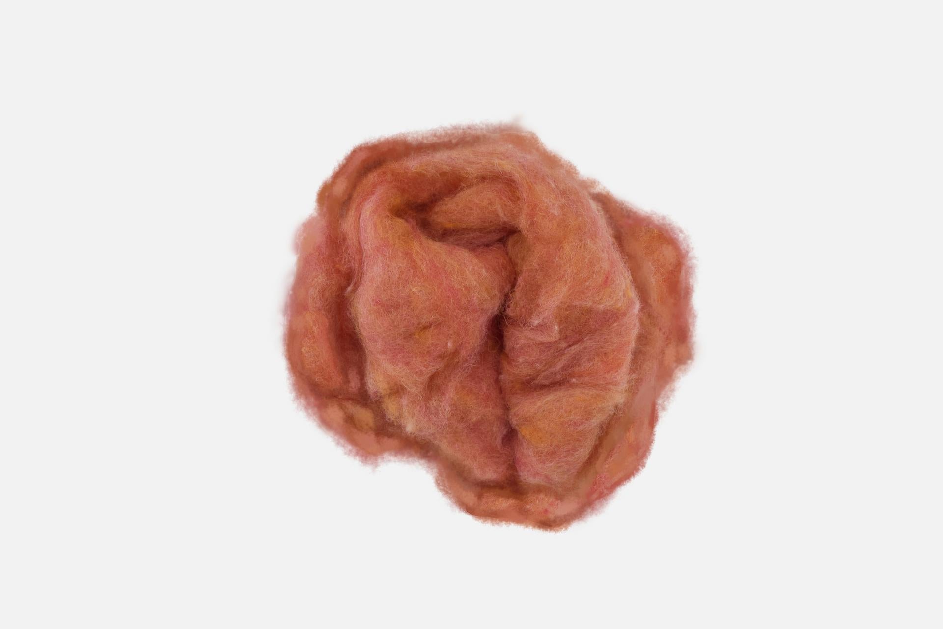 Premium Light Orange Carded Irish Wool for Knitting, Crocheting & Crafting - Soft & Warm Yarn for Scarves, Sweaters & DIY Projects