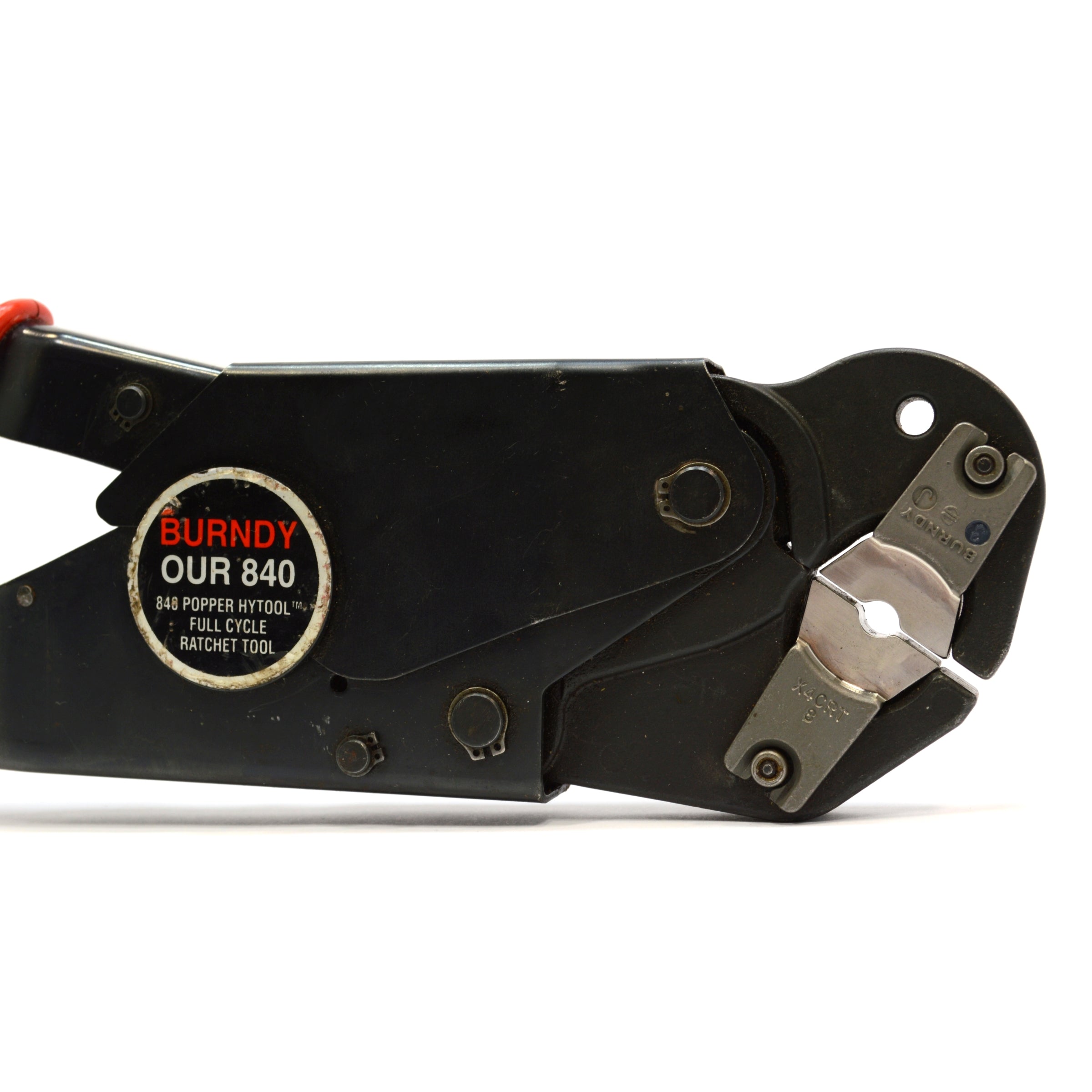 BURNDY OUR840 HYTOOL Ratchet Crimping Tool with (3) Die Sets - Used in Excellent Condition - Perfect for Electrical Wiring and Cable Terminations