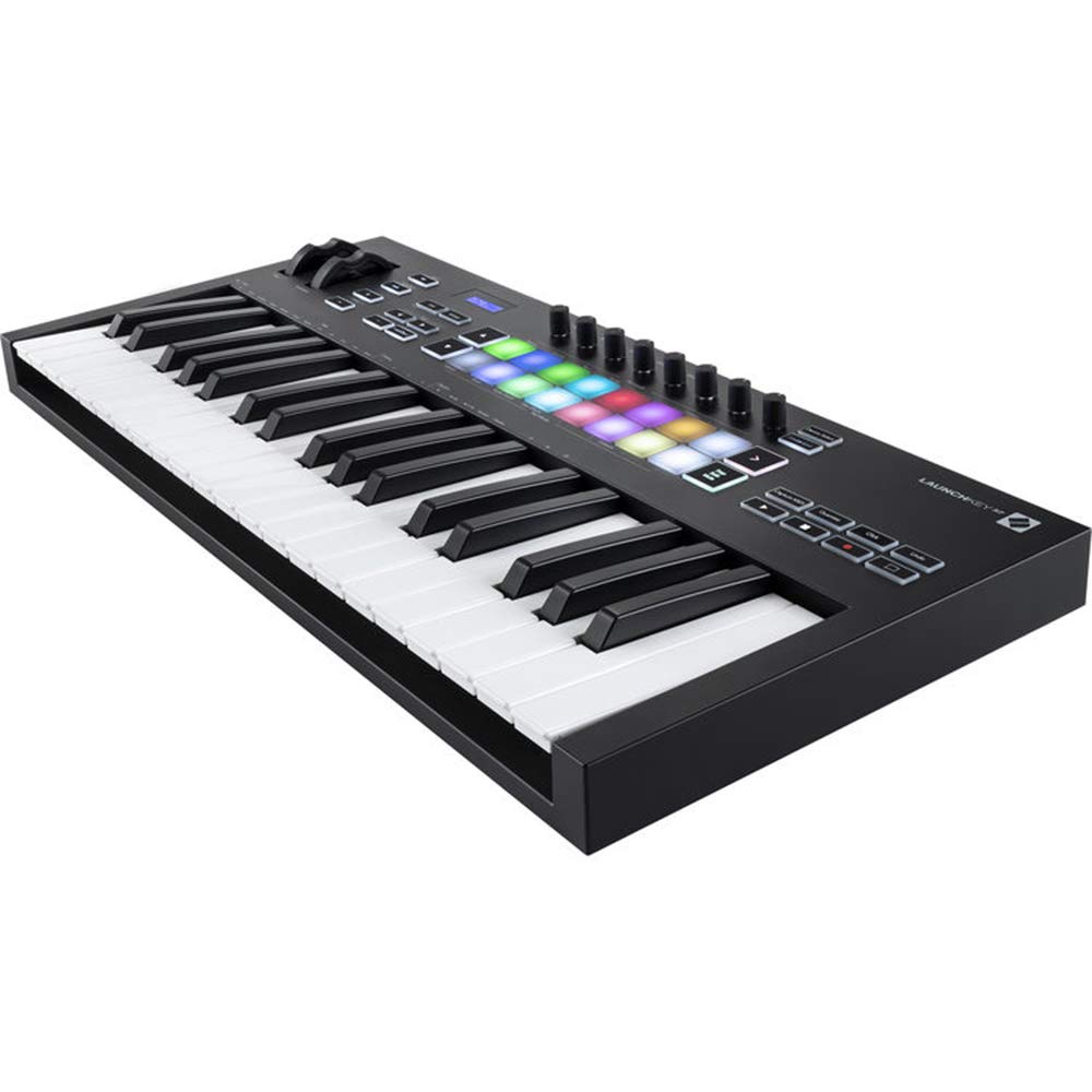 Novation Launchkey 37 MK3 37-Key USB MIDI Keyboard Controller Bundle with Studio Headphones, Sustain Pedal & MIDI Cable - Perfect for Music Production, Live Performance & Home Recording