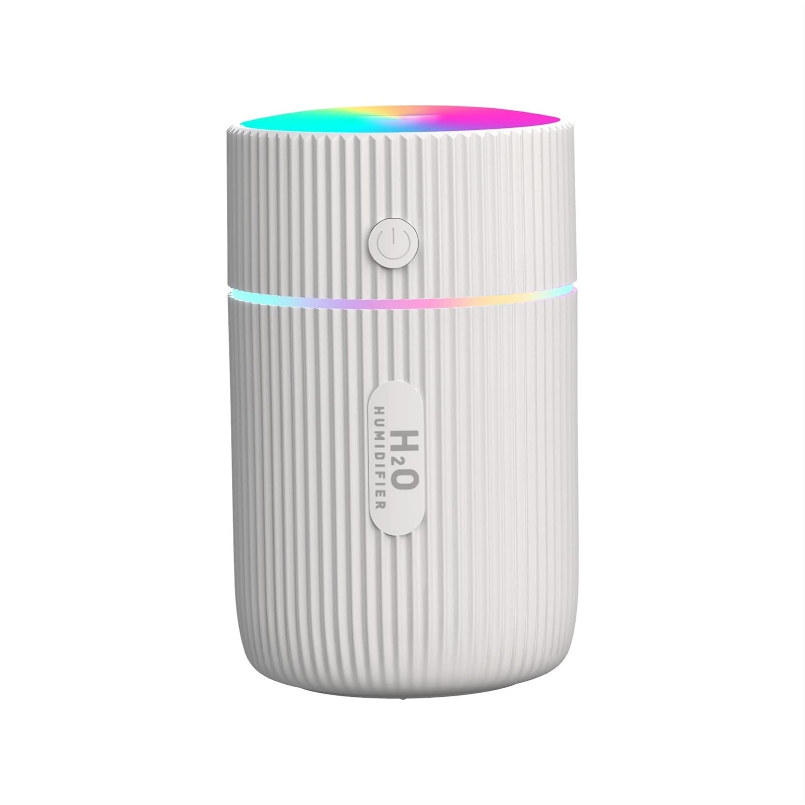 USB Powered Air Humidifier - Large Capacity Silent Mini Water Diffuser with Color Changing LED Light for Car, Bedroom & Office | White | Improve Air Quality for Better Sleep & Work