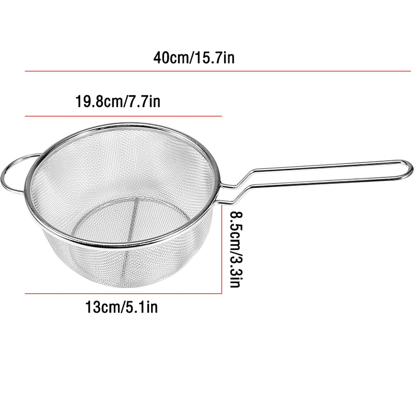 Stainless Steel Deep Fry Basket for French Fries - Round Kitchen Frying Basket with Strainer Screen - Perfect for Home, Hotel & Restaurant Use - Medium Size - Ideal for Deep Frying, Air Frying & Food Prep