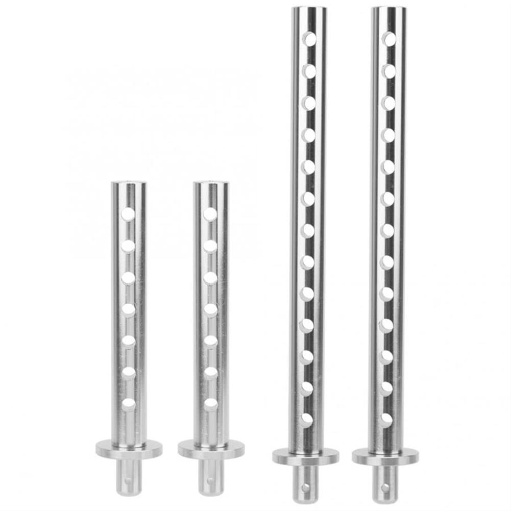 LYunce 4pcs Remote Control Car Front & Rear Shell Column Spare Parts - Compatible with RGT 1/10 EX86100 RC Car - Silver Replacement Parts for Off-Road Racing & DIY RC Car Repairs