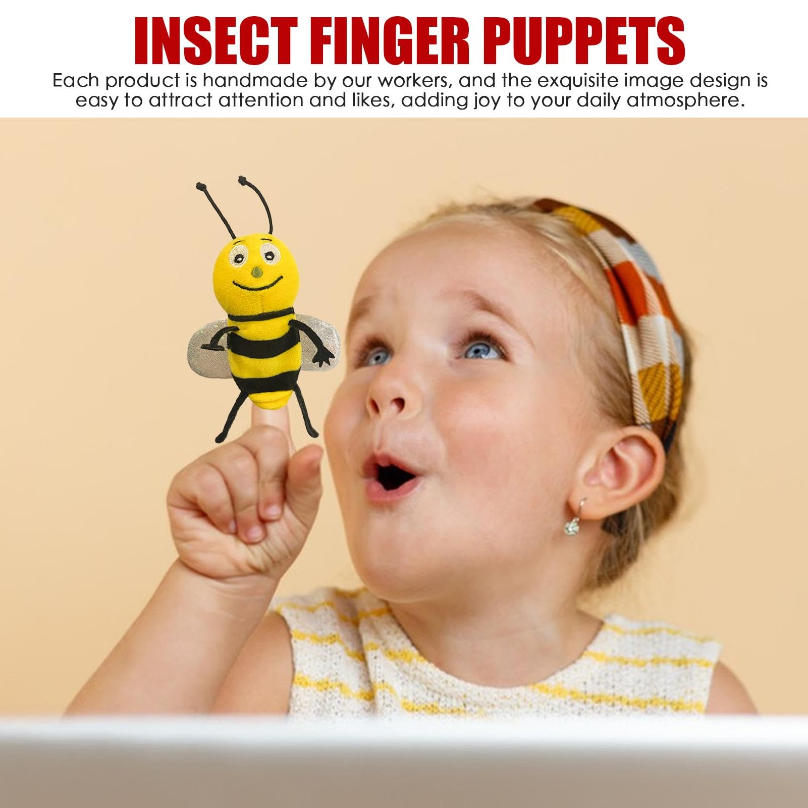 Realistic Animal Finger Puppets - Soft Plush Ant & Ladybug Hand Puppets for Kids | Fun Interactive Storytelling, Puppet Shows, School Plays & Early Learning Toys
