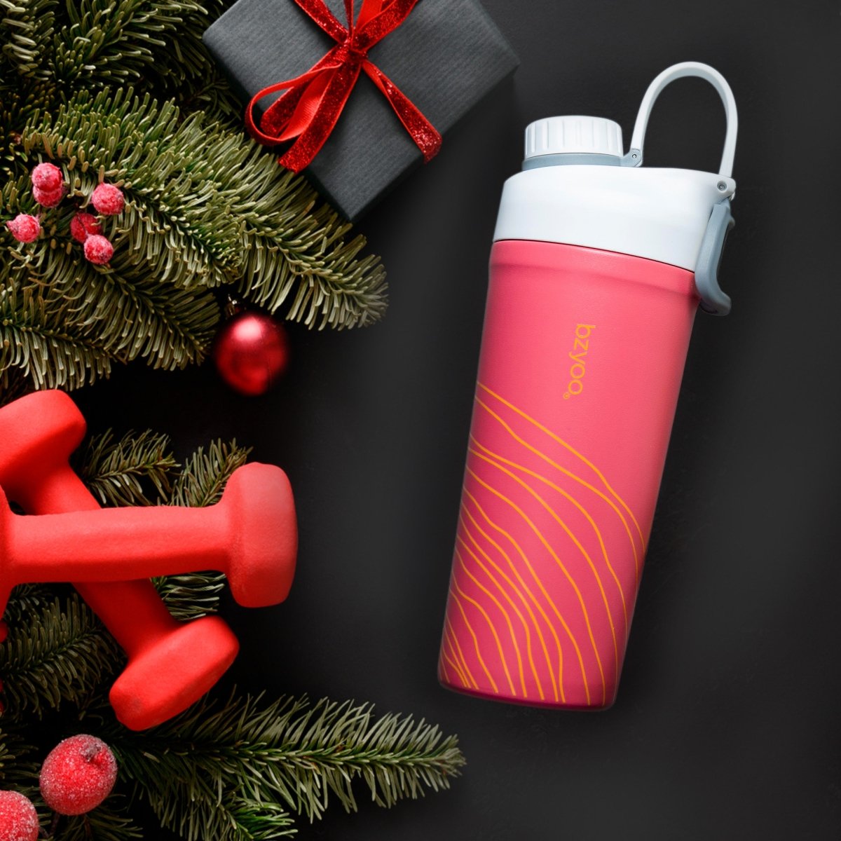 26oz Stainless Steel Double Wall Insulated Tumbler with Lid - Leakproof & Sweatproof, Organica Red - Perfect for Coffee, Tea, Cold Drinks at Home, Office or Travel