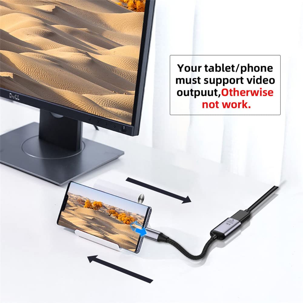 USB4 USB-C to Mini DisplayPort Cable - 8K 60Hz & 4K UHD Monitor Display Adapter - Compatible with MacBook Pro, Dell XPS, HP Laptops for Home Office and Gaming Setup