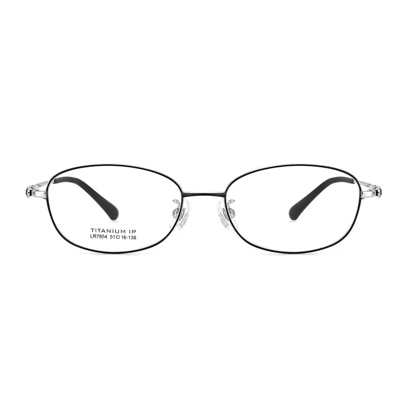 Bclear Women's Full Rim Oval Titanium Eyeglasses Frame 7954 - Lightweight & Durable Eyewear for Work, Reading & Fashion