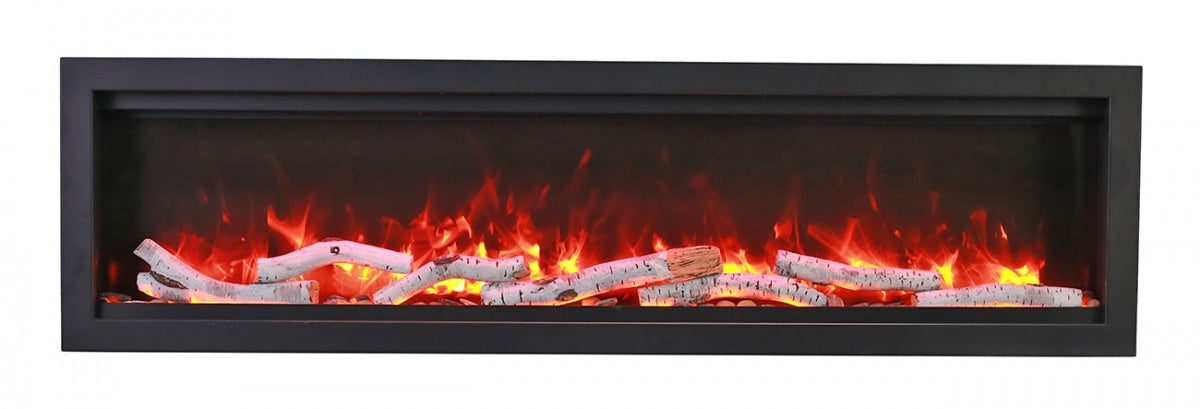 Amantii SYM 74 BESPOKE Modern Linear Electric Fireplace - Wall Mounted Recessed or Built-In Design for Living Room, Bedroom & Office Heating