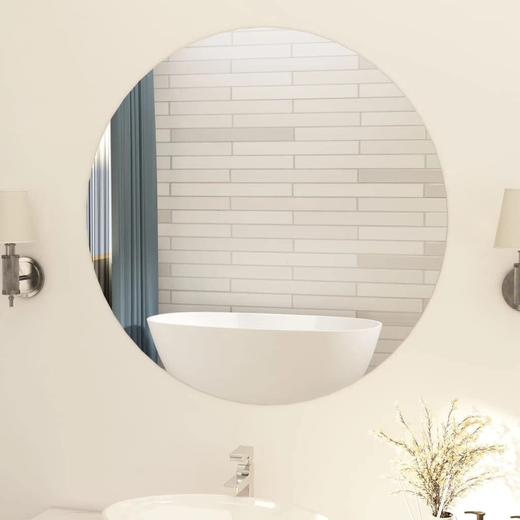 Round Wall Mirror 1/2 Inch Thick Glass - VidaXL Bedroom & Bathroom Mirror with Multiple Size Options - Perfect for Home Decor, Dressing Room, and Entryway