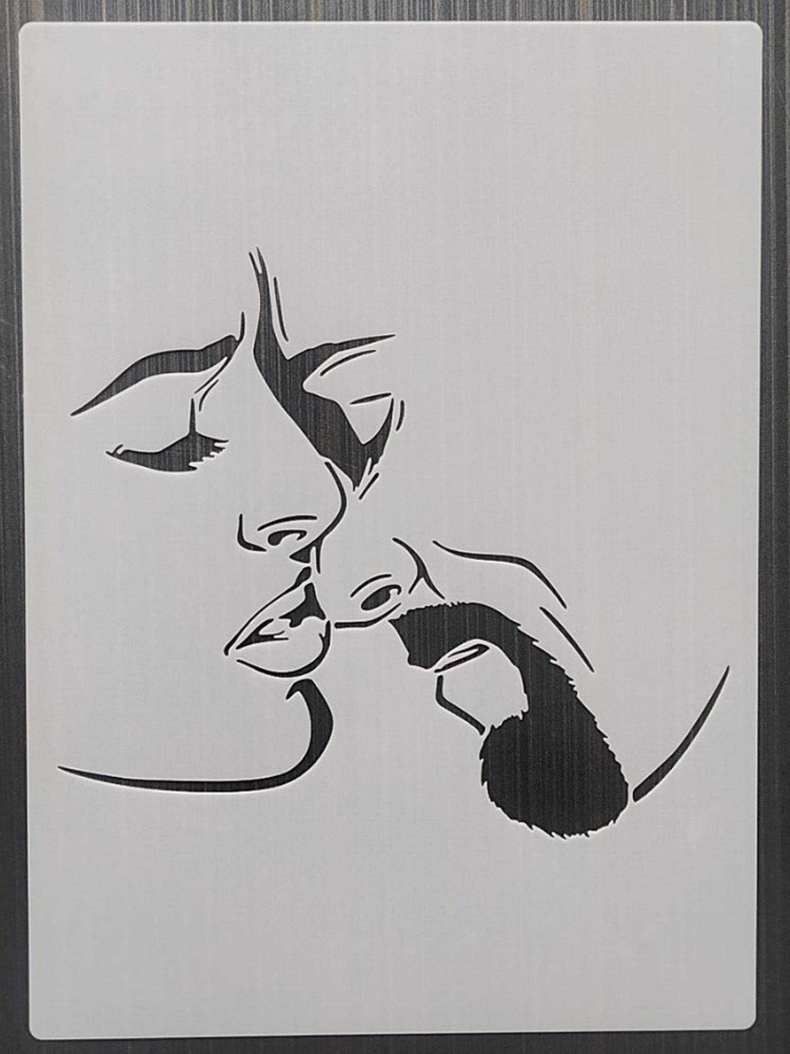 21x29cm Love Kiss Reusable Stencils for Painting - Wood, Floor & Wall Template - DIY Furniture Decor Stenciling Kit | Perfect for Home Decor, Craft Projects & DIY Painting Designs