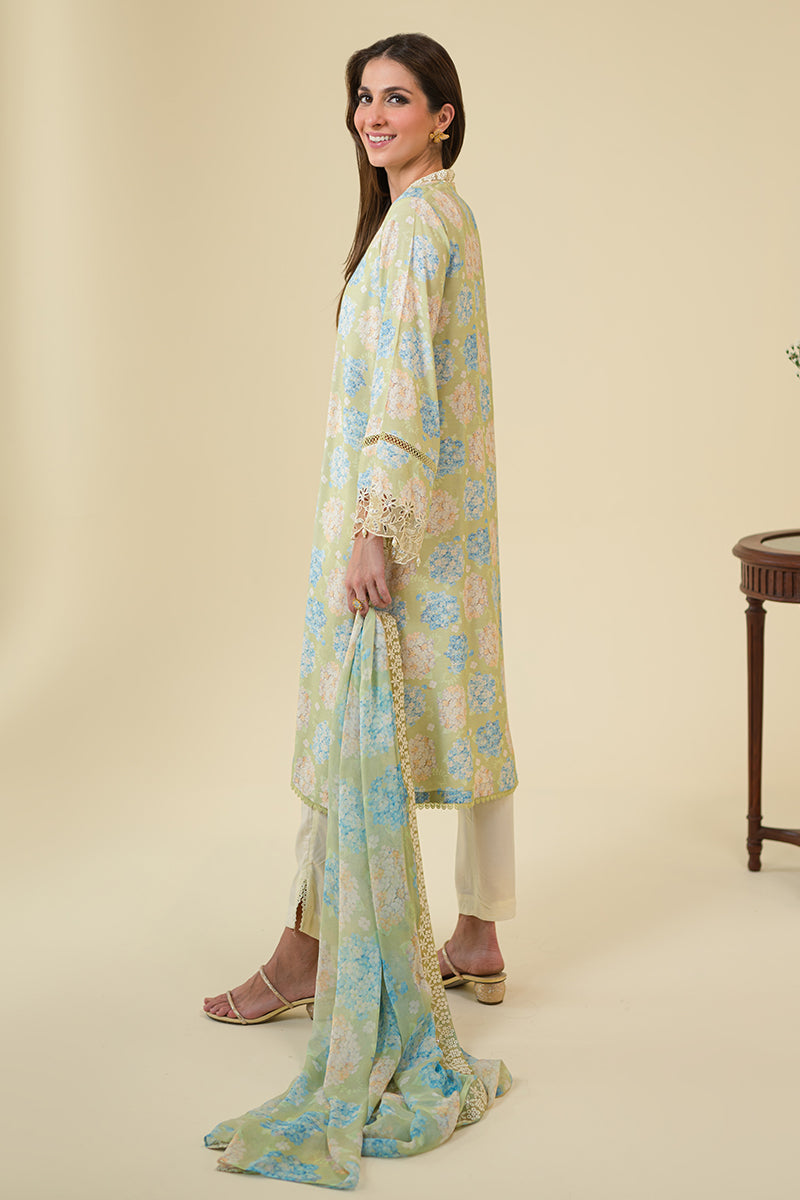 AMBROSIA 2PC Set (Embroidered Cotton Shirt & Dupatta Scarf) - Elegant Indian Ethnic Wear for Women, Perfect for Weddings, Festivals & Special Occasions