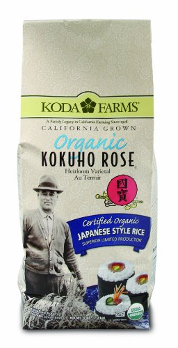 Organic Kokuho Rose Heirloom Japanese Rice by Koda Farms - 5lb Premium Sushi & Cooking Rice for Authentic Asian Dishes