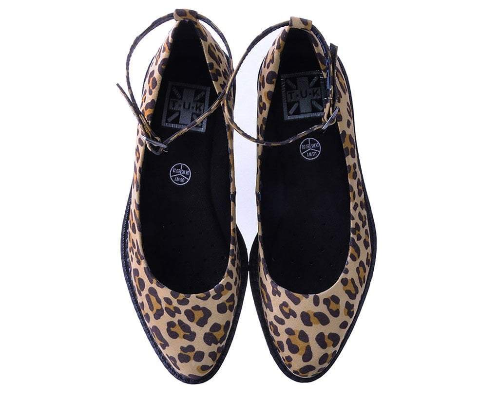 Leopard Print Pointed Toe Ballet Flats with Ankle Strap - Comfortable Women's Dress Shoes for Work, Party & Casual Wear