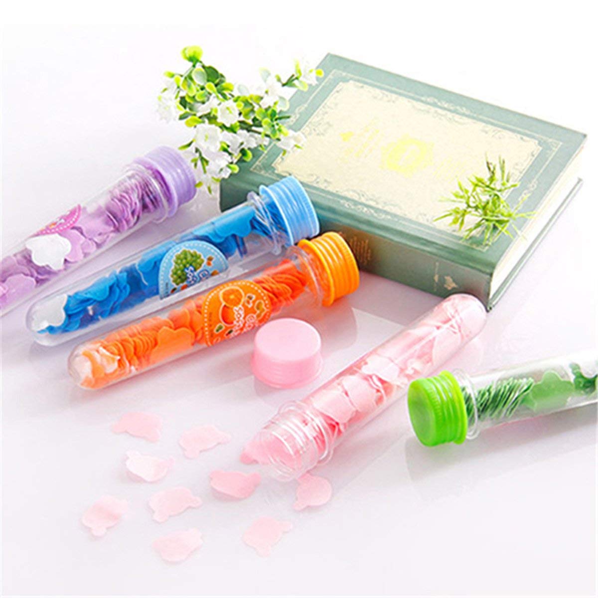 Eco-Friendly Soft Paper Soap in Flower Design Tube Bottle - Assorted Colors (Set of 2) | Travel, Camping & Handwashing Solution