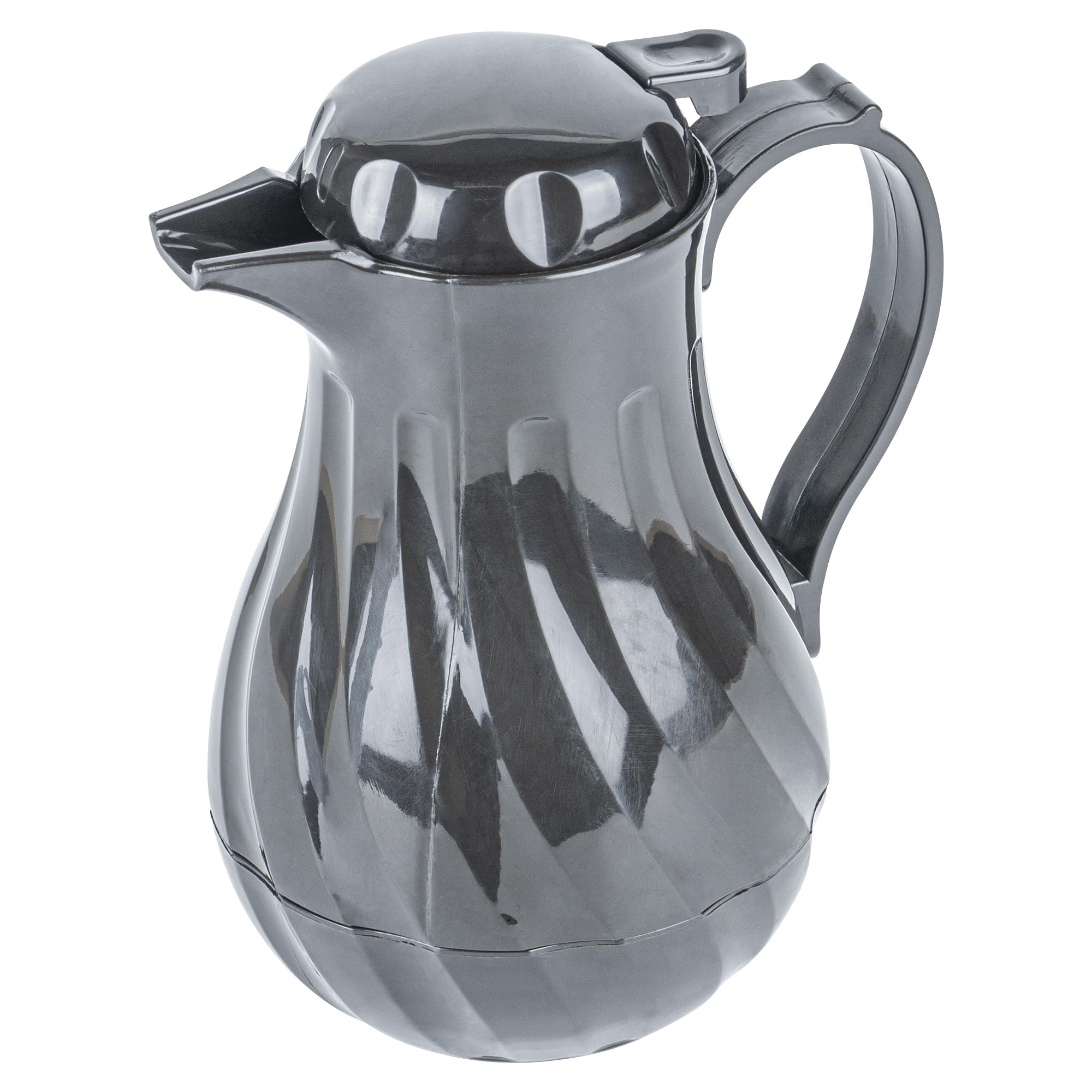 Restaurantware Restpresso 20oz Insulated Coffee Carafe with Push-Button Lid & Leak-Proof Design - Black Plastic Coffee Server with Built-in Handle for Restaurants, Cafes, and Office Coffee Stations