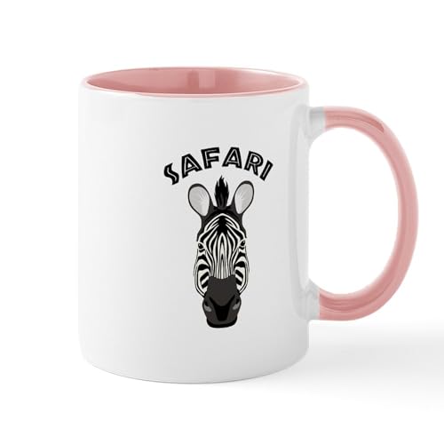 White/Pink Inside - Zebra Safari Mugs