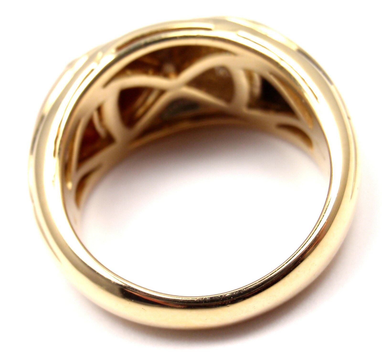 Authentic Bulgari Bvlgari 18k Yellow Gold Diamond Ruby Naturalia Fish Band Ring for Women - Luxury Statement Jewelry for Parties, Weddings & Special Occasions