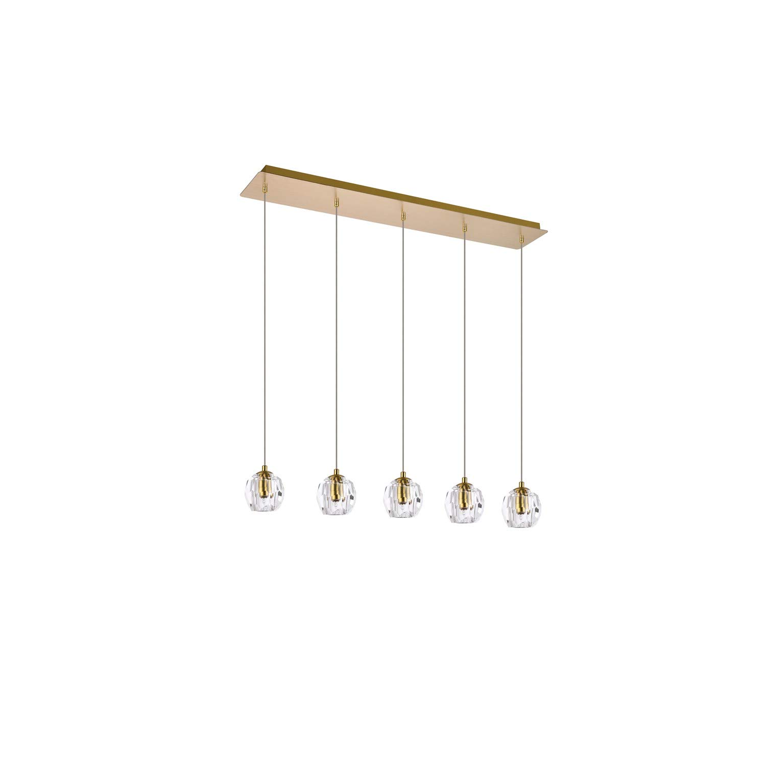 Eren 5-Light Gold Chandelier Pendant Lighting - Modern Ceiling Fixture for Dining Room, Bedroom, Living Room, Kitchen, and Entryway