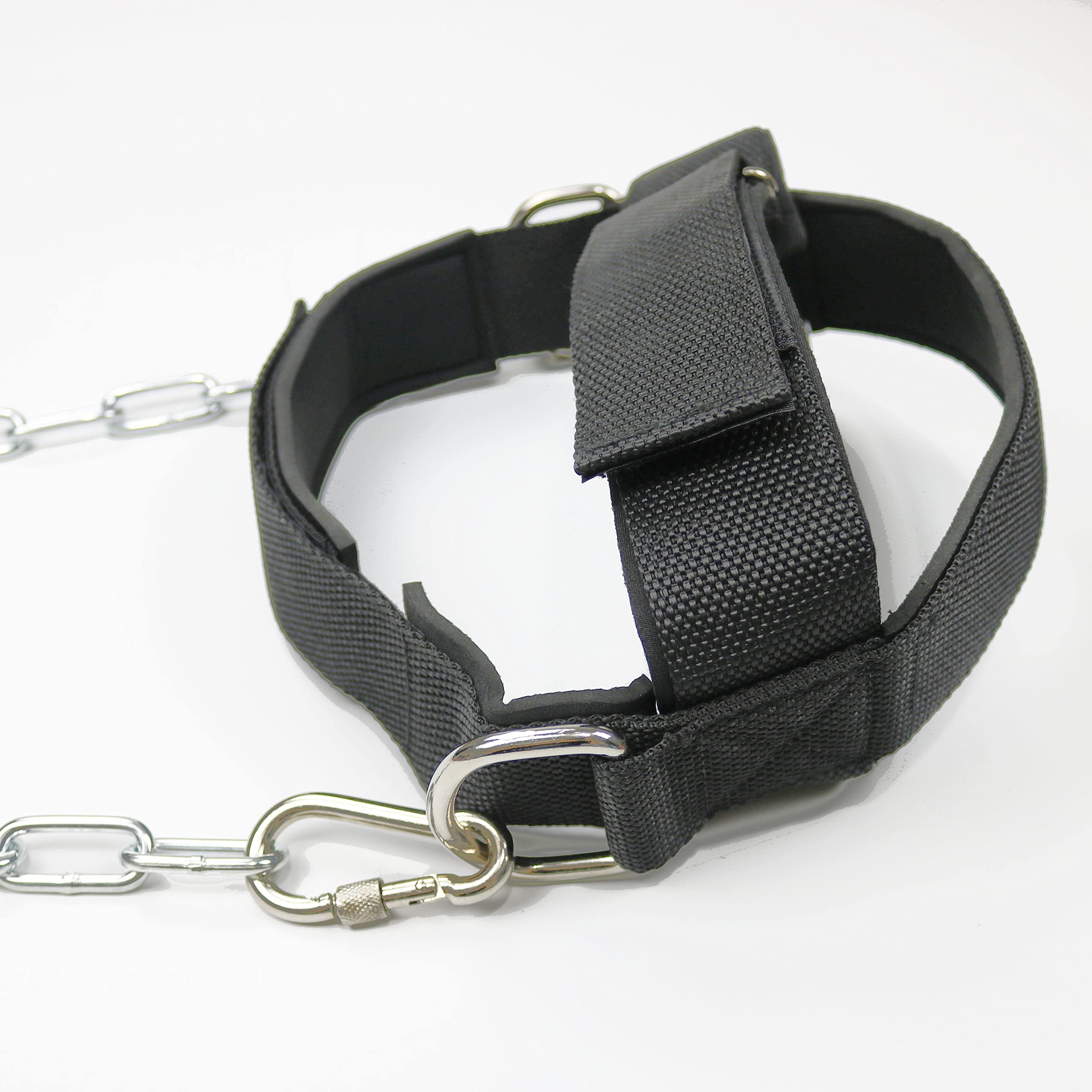 Adjustable Neck Harness with Heavy Duty Steel Chain for Head Lifting & Neck Exercises - Gym Equipment for Muscle Growth, Core Strength Training & Posture Improvement - Perfect for Home Workouts, Powerlifting & Athletic Training