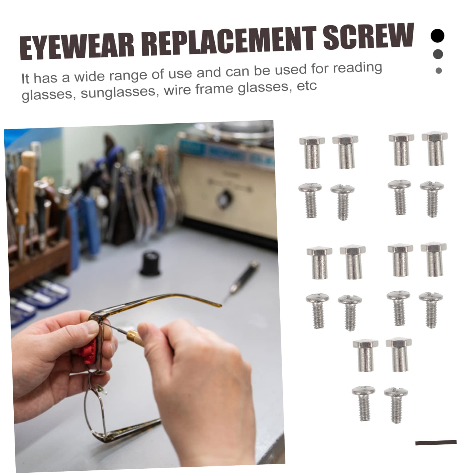 HAPINARY 2-Pack Glasses Repair Kit with Nose Pads, Screws & Tools - Essential Eyeglass Accessories for Fixing Broken Frames at Home, Office or Travel