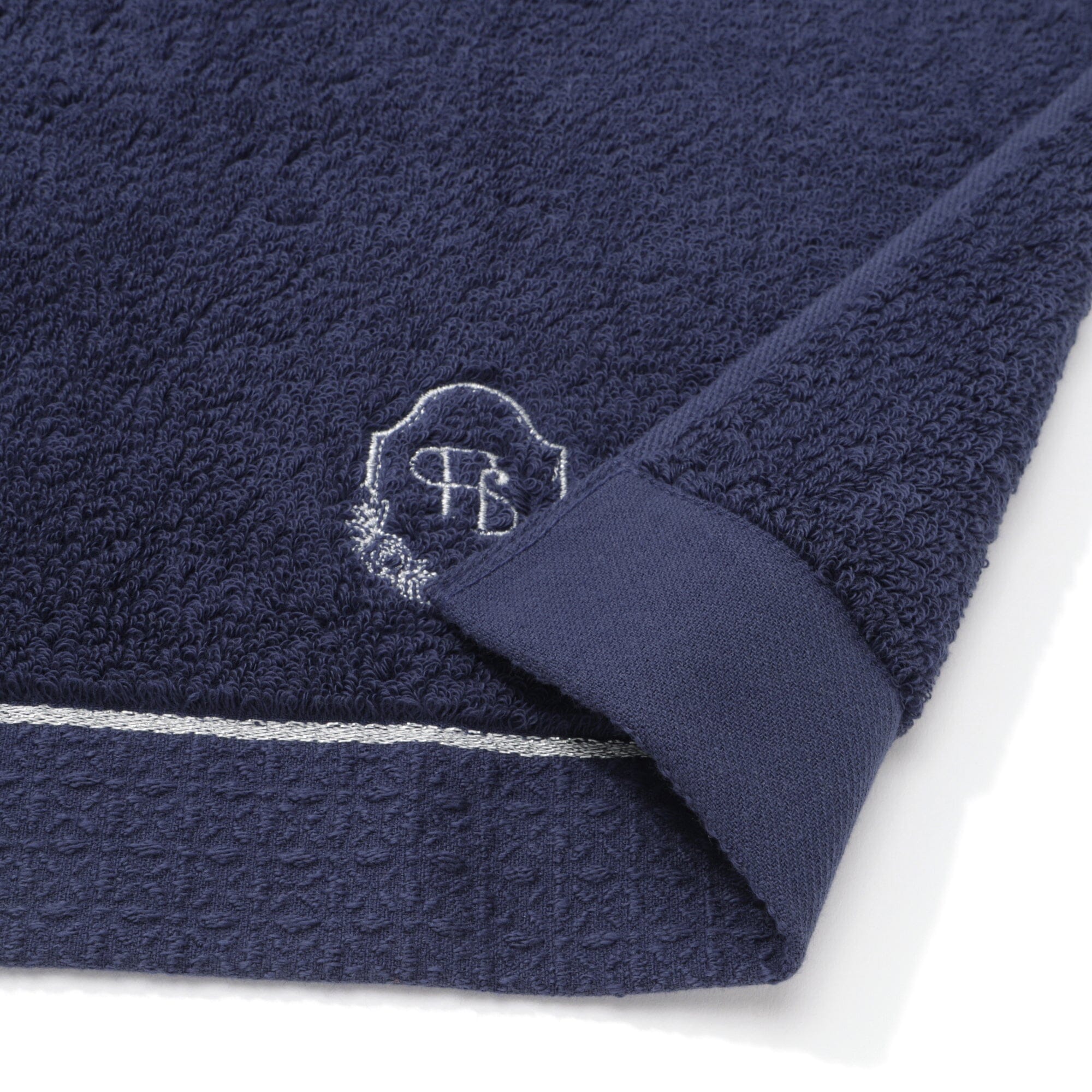 Premium Navy Blue Embroidery Face Towel - Soft & Absorbent for Skincare & Makeup Removal - Perfect for Daily Use, Travel & Spa