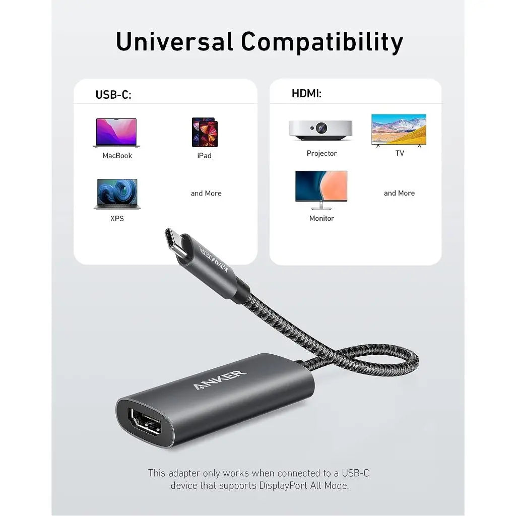 PowerExpand 518 USB C to HDMI Adapter - 8K@60Hz & 4K@144Hz - Thunderbolt 3/4 Compatible - for MacBook Pro/Air, iPad Pro, Dell XPS, Surface Pro - Perfect for 4K Gaming, Home Theater & Office Presentations