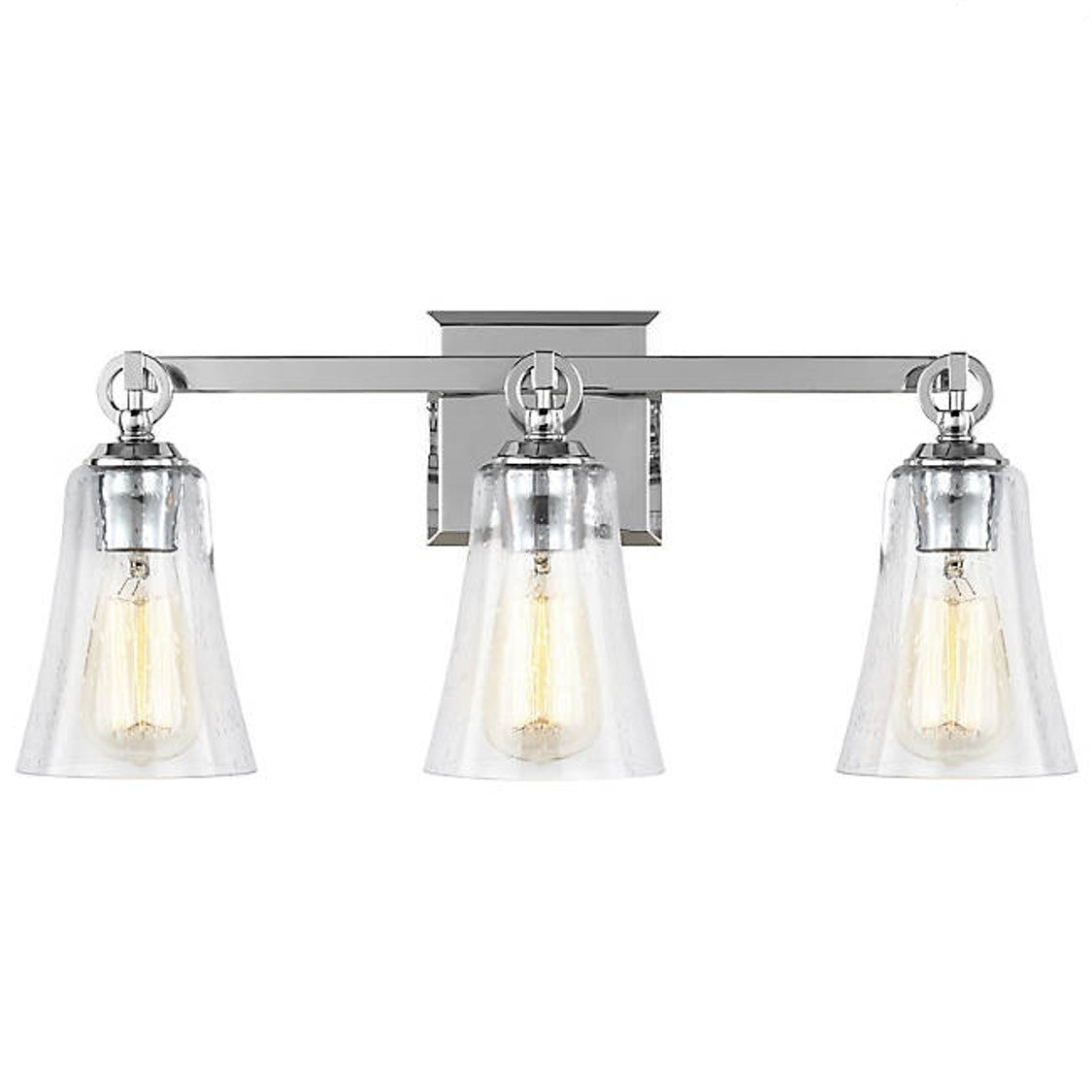 Vanston Vanity Light - Modern Bathroom Vanity Lighting Fixture with Clear Glass Shades, 3-Light Brushed Nickel Finish for Bedroom, Bathroom, or Dressing Room Makeup Mirror Lighting