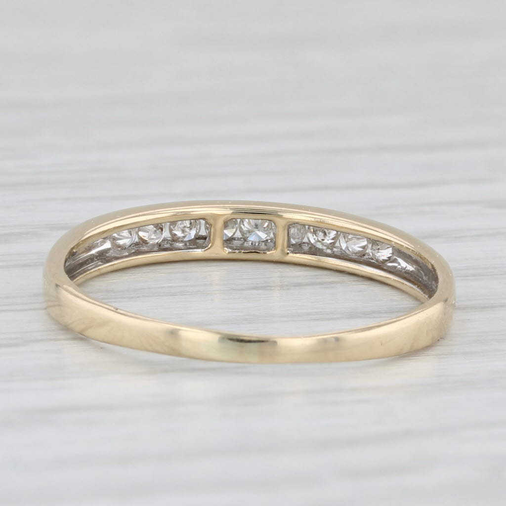 0.13ctw Diamond Wedding Band Ring 14k Yellow Gold Size 8.25 - Stackable, Dainty & Elegant Bridal Jewelry for Women - Perfect for Engagement, Anniversary Gifts & Everyday Wear