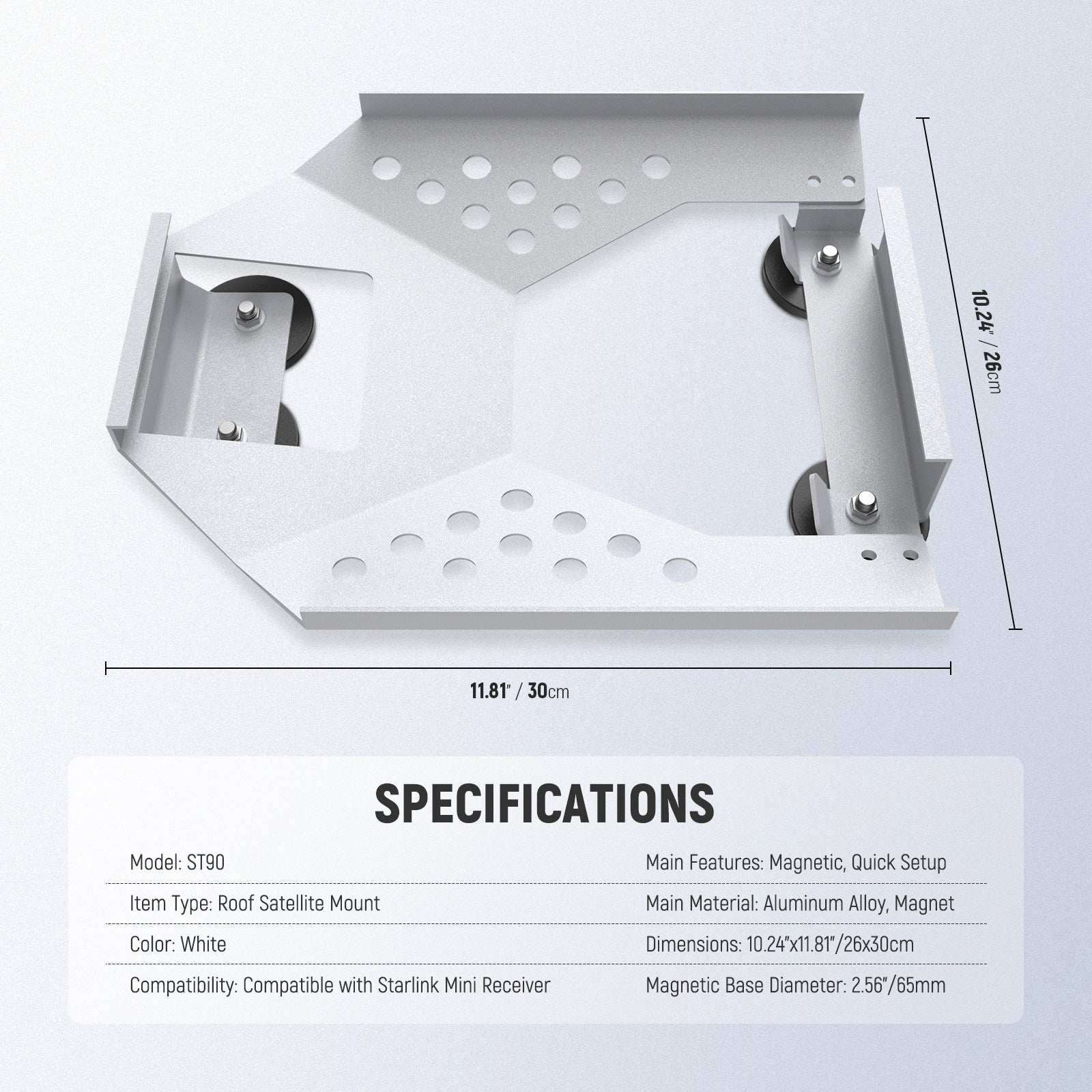 NEEWER ST90 Roof Mount for Starlink Mini - Secure & Adjustable Satellite Dish Mounting Bracket - Perfect for RV, Camping & Off-Grid Internet Setup