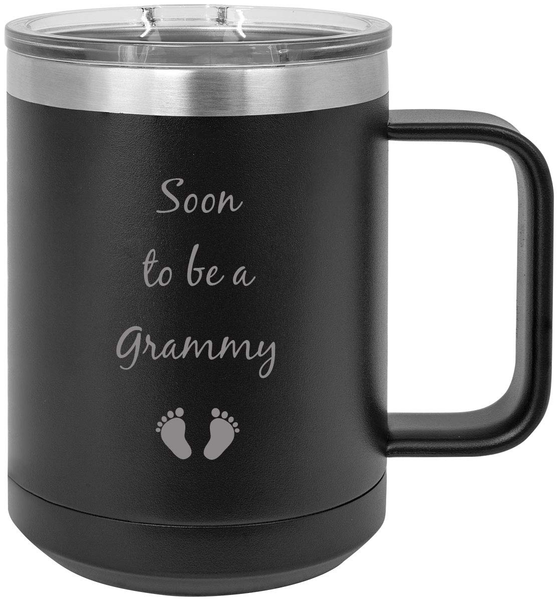 Grammy Award Inspired Stainless Steel Vacuum Insulated 15oz Travel Coffee Mug with Slider Lid - Black | Engraved Tumbler for Hot & Cold Drinks | Perfect Gift for Music Lovers, Office Commute & Outdoor Adventures