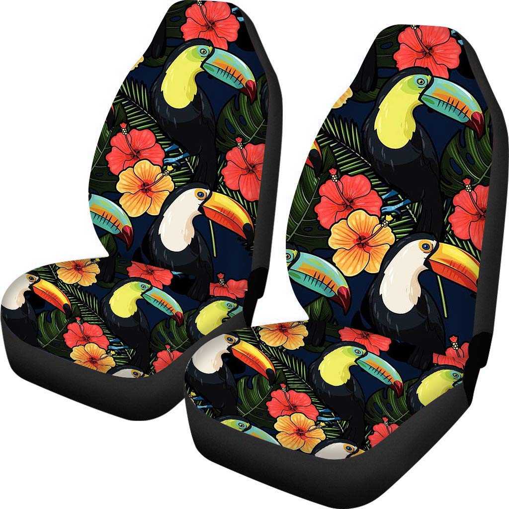 **Tropical Hibiscus Parrot Car Seat Covers Full Set for SUV & Cars – Waterproof & Custom Fit Front Bucket Seat Protectors – Hawaiian Floral Style Auto Accessories – Perfect Holiday Gifts & Beach Road Trip Essentials**